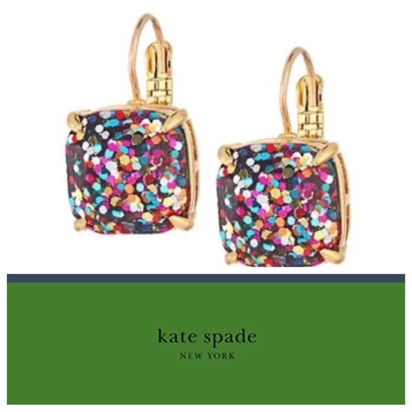 Kate Spade Small Square Lever Back Drop Earrings NWT